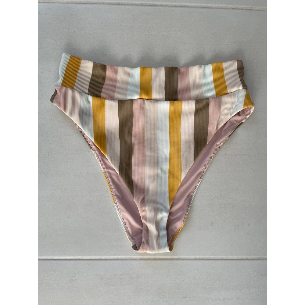 Aerie Swim Bikini Bottom Cheeky High Waist Ribbed Beach Summer